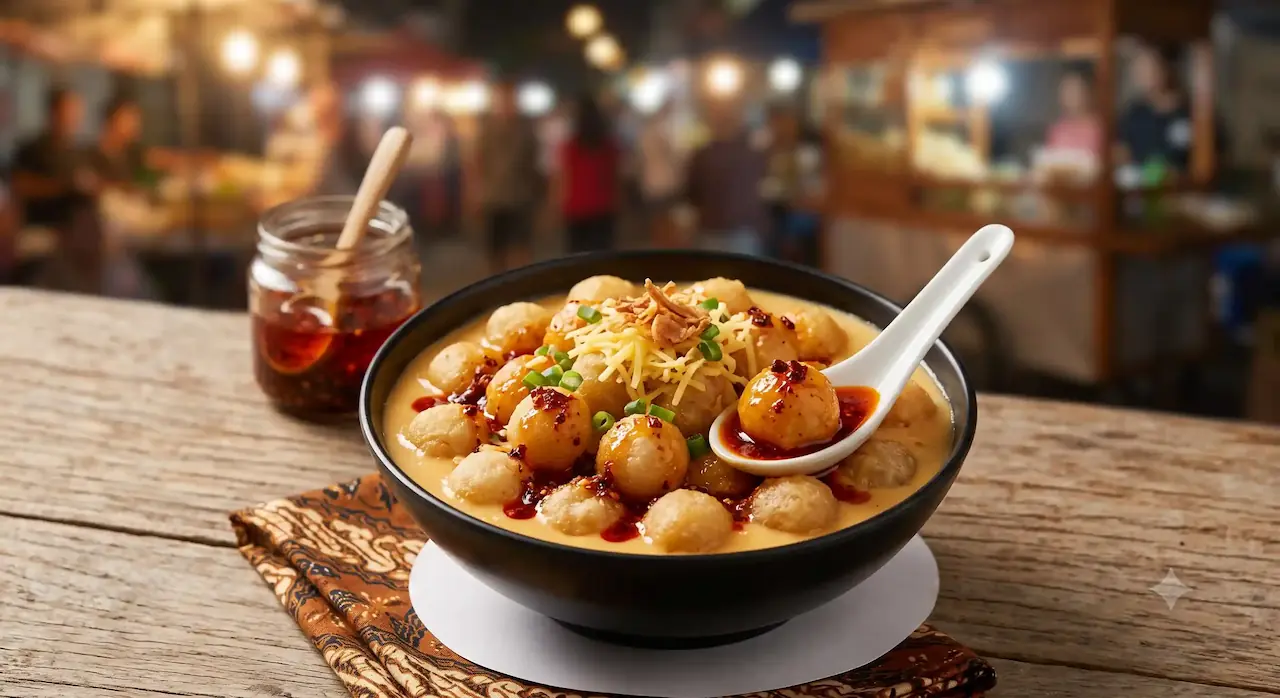 Cimol kuah keju