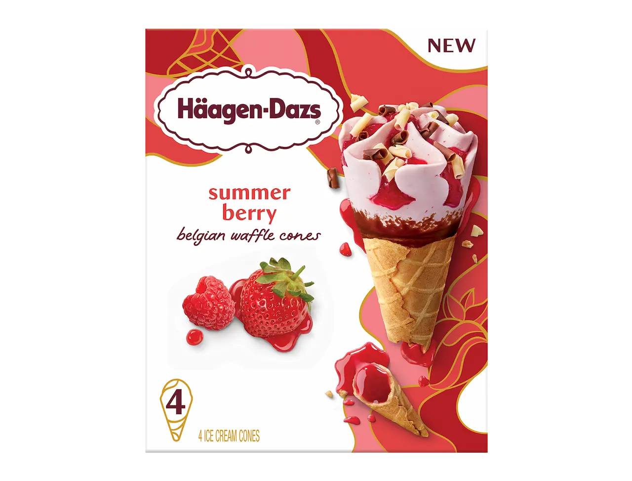 10 Rekomendasi Es Krim Cone Terenak di Indonesia, Bikin Ngiler! 8 Es krim haagen dazs cone stroberi